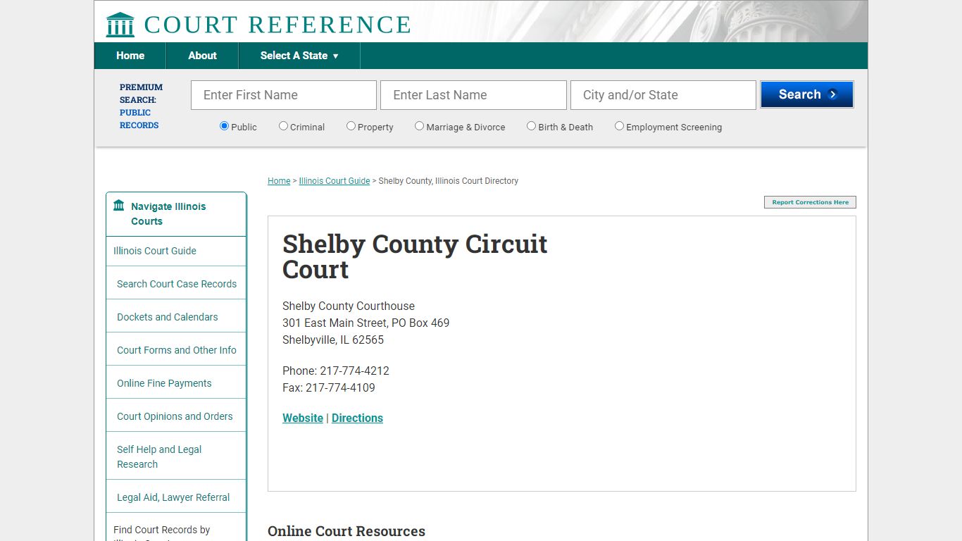 Shelby County Circuit Court - Court Records Directory